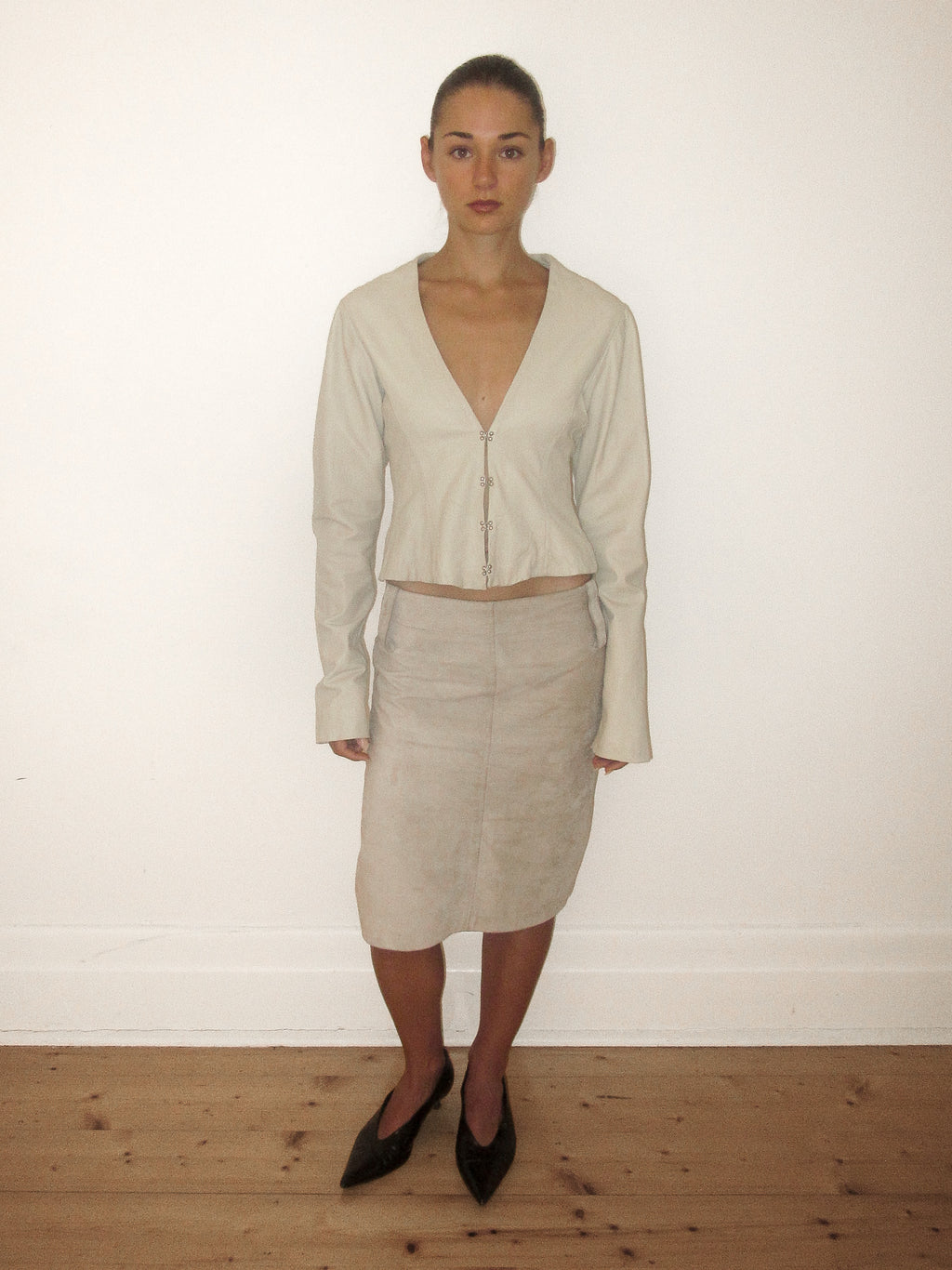 Samvara / Hook & Eye Leather Top