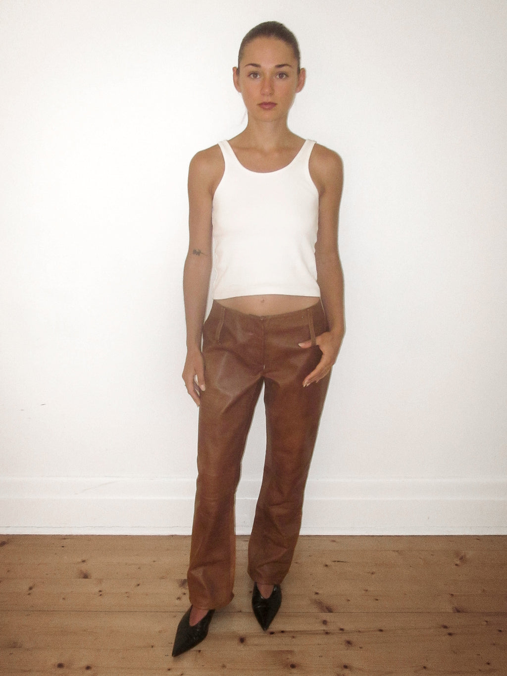 Prada / 100% Leather Flared Pants