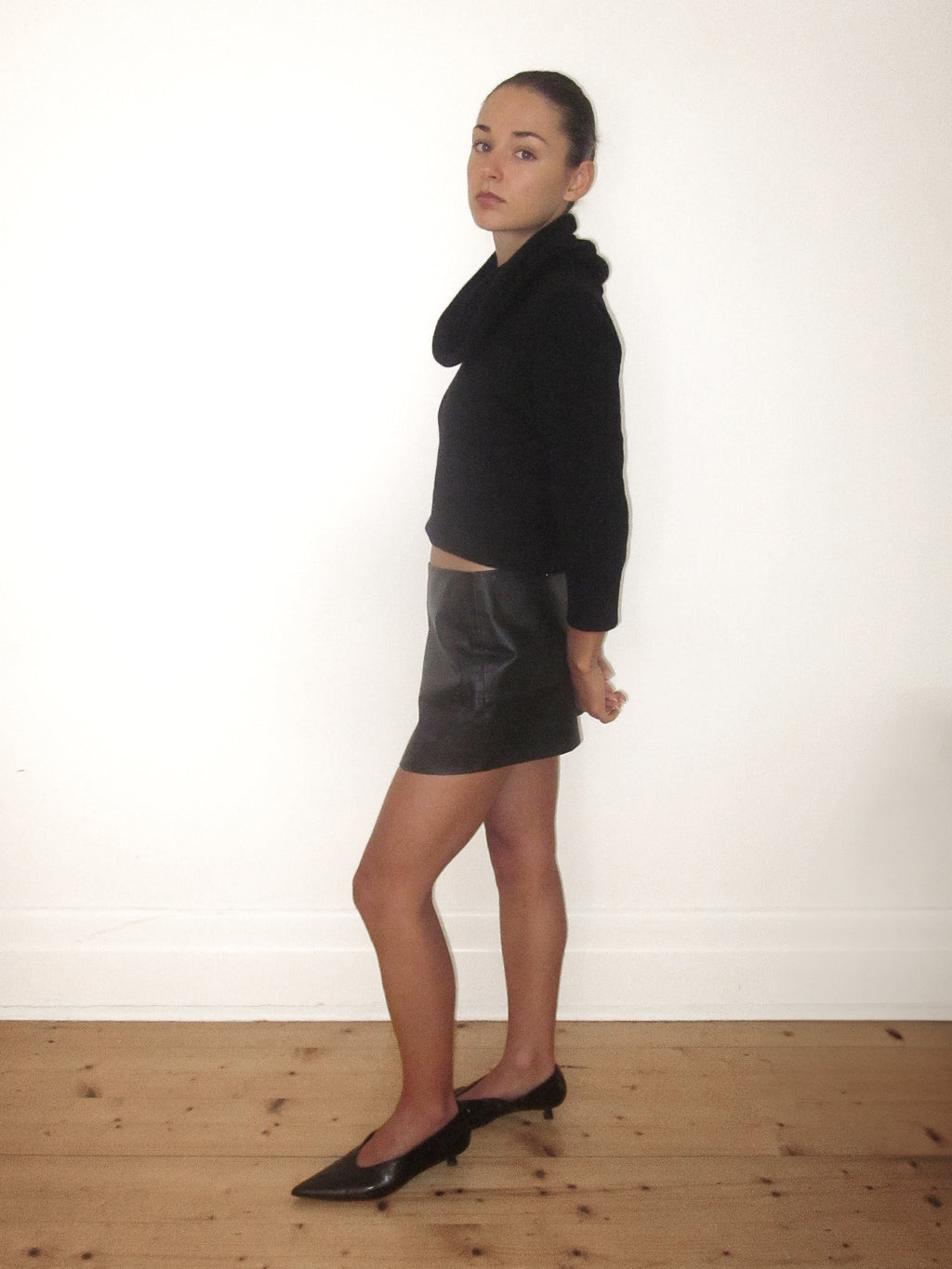 100% Leather Micro Skirt