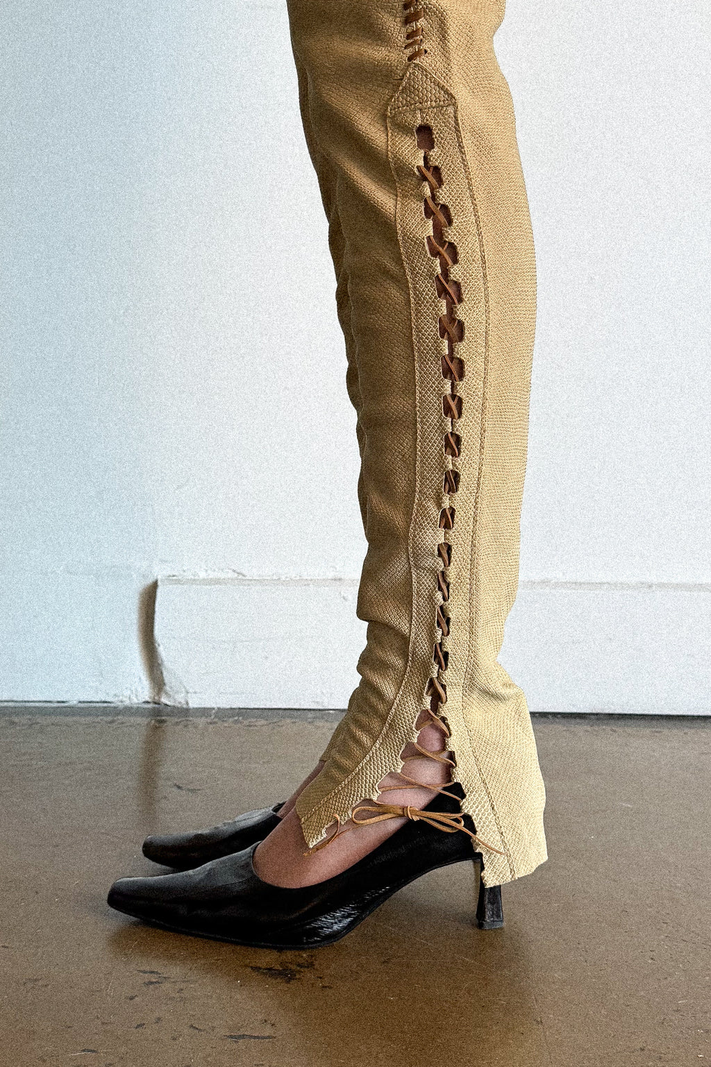 Ralph Lauren / Vintage Leather Laceup Pants