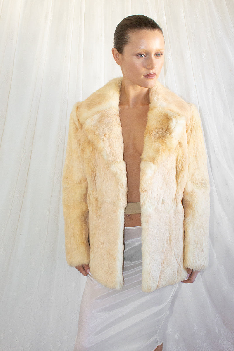 Arturo El Neelo / Rabbit Fur Belted Jacket