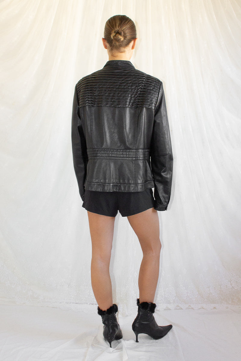 Vintage / Leather Belted Jacket