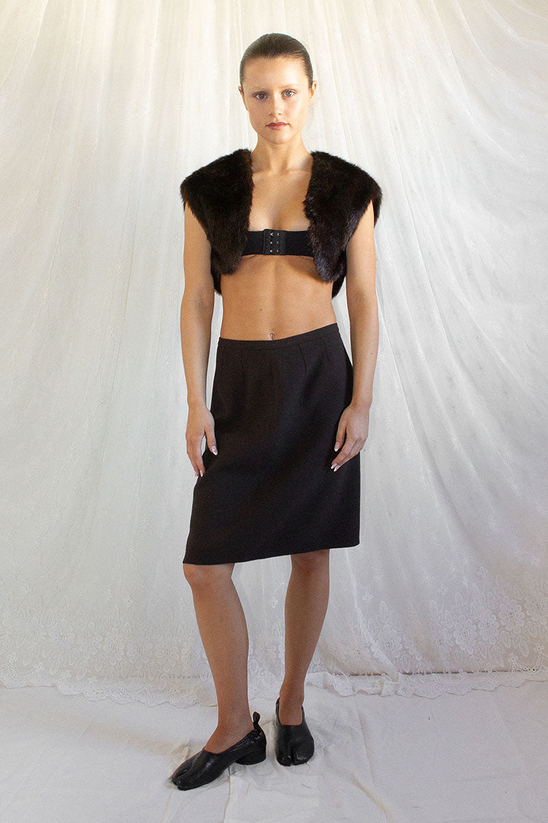 Prada / Wool Midi Skirt