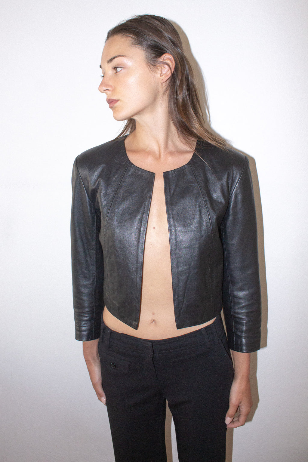 Vintage / Leather Micro Jacket