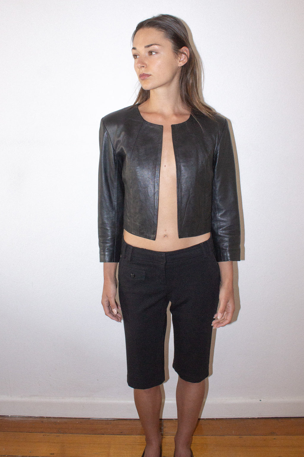 Vintage / Leather Micro Jacket