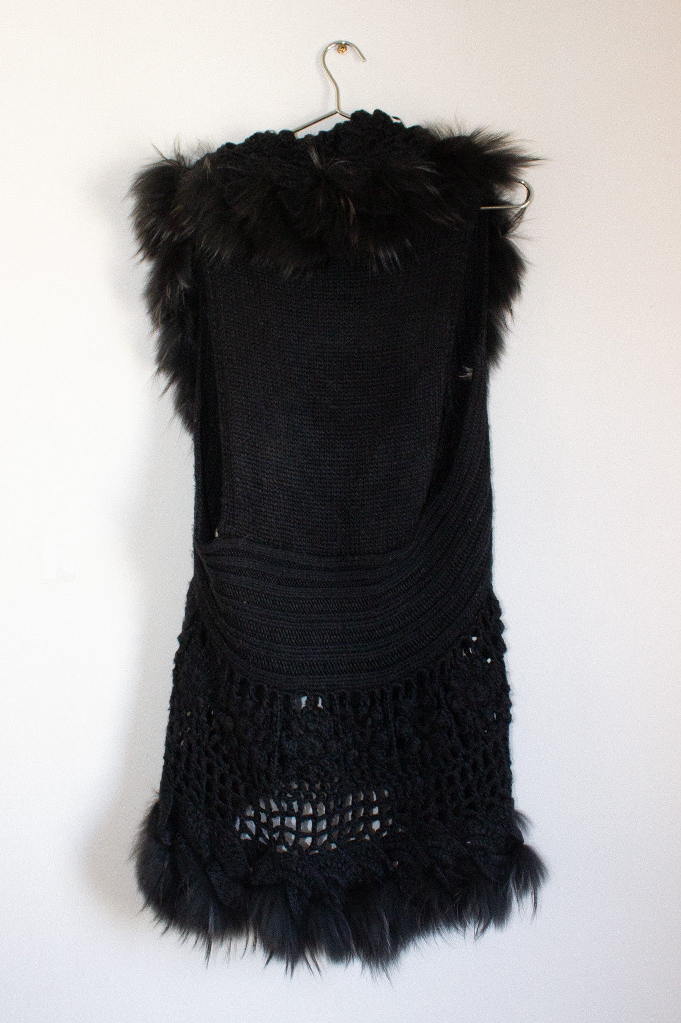 Vintage / Crochet & Fur Vest
