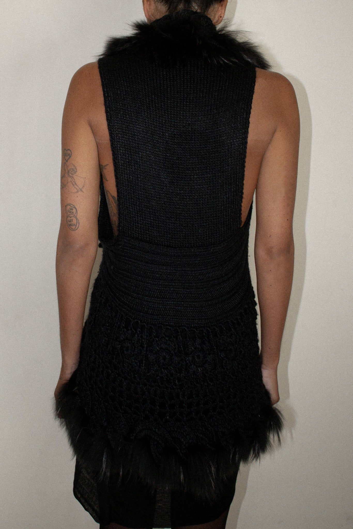 Vintage / Crochet & Fur Vest