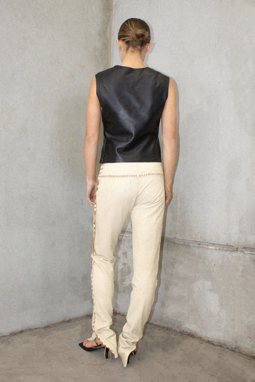 Ralph Lauren / Vintage Leather Laceup Pants