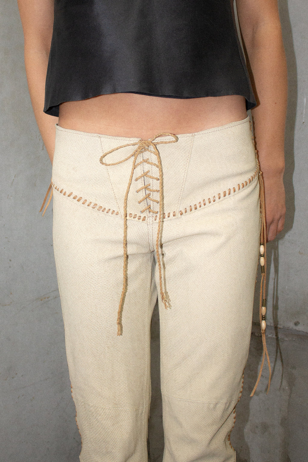 Ralph Lauren / Vintage Leather Laceup Pants