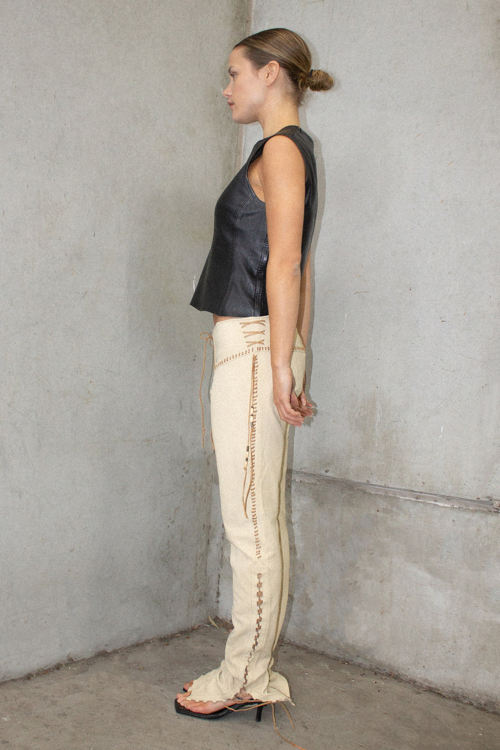 Ralph Lauren / Vintage Leather Laceup Pants